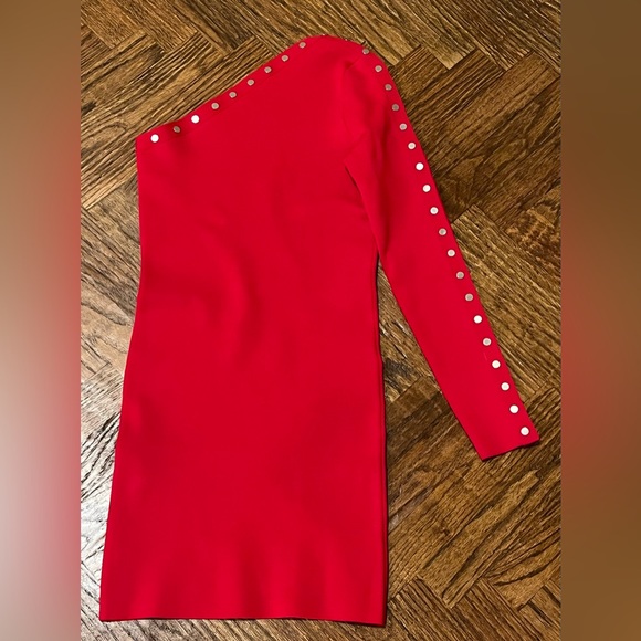 ALEXANDER WANG Snap Trimmed Asymmetrical Bodycon Long Sleeve Mini Dress M 8 $795 - Picture 8 of 11